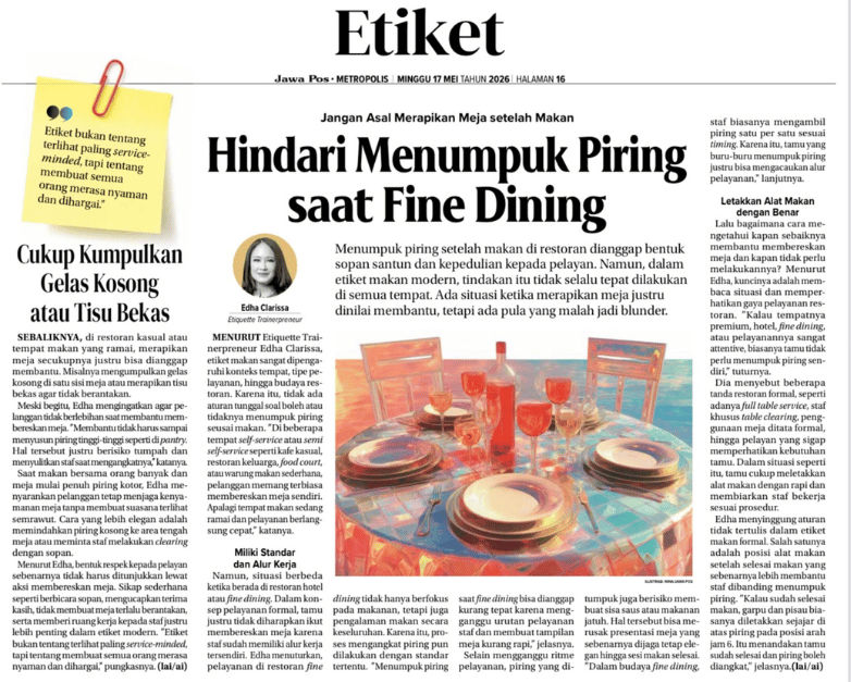 etiket menumpuk piring